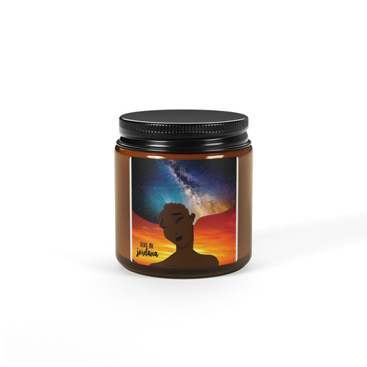 The Midnight Sky Soy Candle — 'Find Peace' Amber Jar Scented Candle (Multiple Sizes)