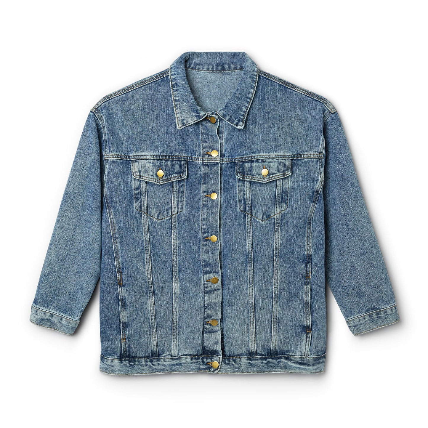 Midnight Sky Denim Jacket with Portrait Back Patch Women’s
