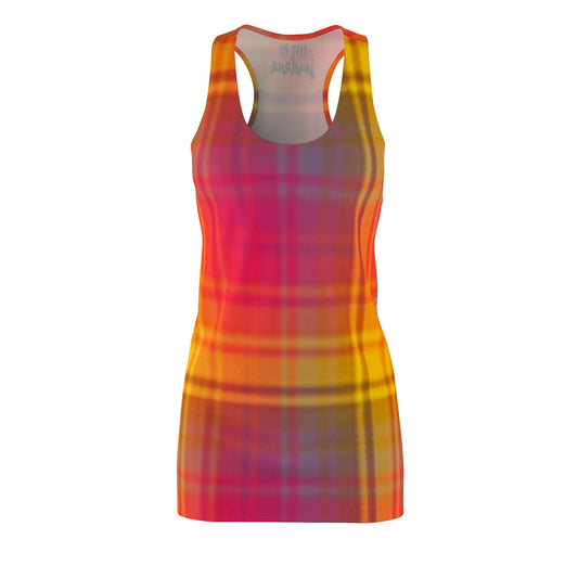 Sunset Plaid Women's Racerback Dress